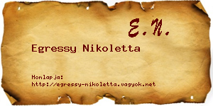 Egressy Nikoletta névjegykártya