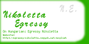 nikoletta egressy business card